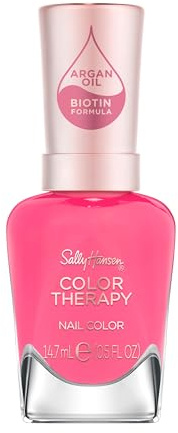 Sally Hansen Colour Therapy Nail Polish, 246 Sweet Resilience, Strengthen and Nourish Nails, Infused with Biotin and Argan Oil, 3-in-1 Formula, High-Shine Finish, Salon Quality Results, 14.7ml