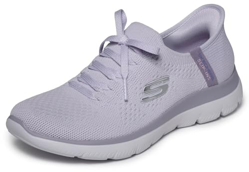 Skechers Damen Summits New Daily Turnschuhe, Lavender Knit/Trim, 38.5 EU