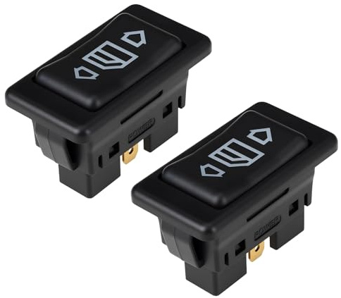 EMSea 2 interruttori per alzacristalli elettrici a 6 pin, 12 V, 24 V, 10 A, colore nero