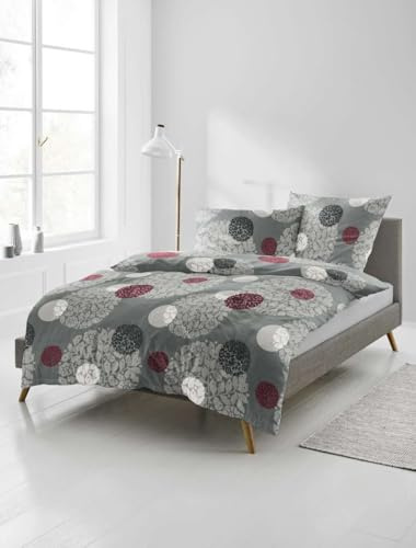 Bierbaum Biancheria da letto in flanella 6292, 100% cotone, 135 x 200 cm + 80 x 80 cm