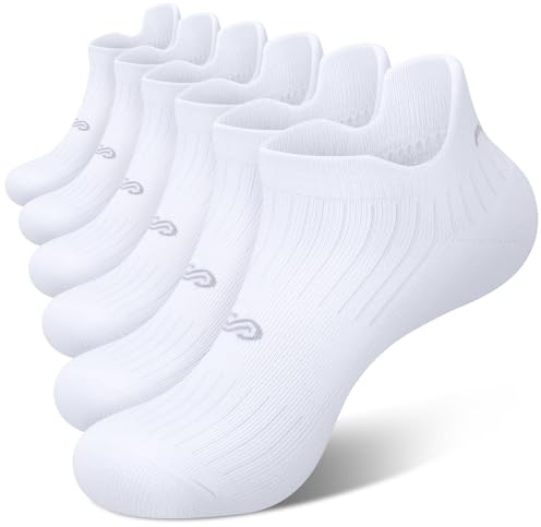 PAPLUS Cushion Running Socks 6 Pairs Ankle Socks for Men & Women with Tab