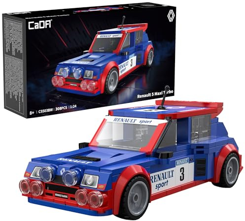 CaDA Renault 5 Maxi Turbo Rally Car - 308 Piece Brick Model Kit C55038W | Officially licenced model of the classic French rally car