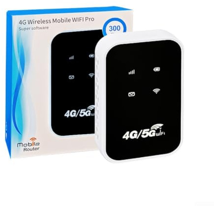 Router MiFi portátil 4G con ranura para tarjeta SIM rápido para Dongle de Internet, capacidad Wi-Fi 6 de larga duración para caravana, camping, oficina (blanco)