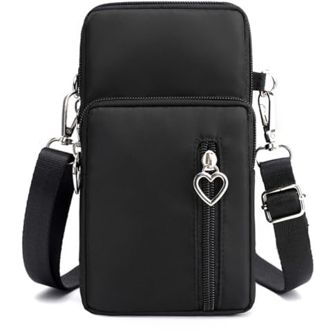 JANKS Damen-Umhängetasche – Crossbody Bag für Damen mit Handy-Portemonnaie, Nylon Kleine Handy Geldbörsen, Arm Tasche，Mini Handy Schultertasche ür Handy unter 6.7 Zoll