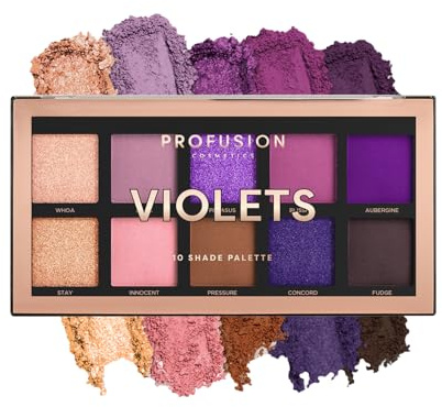 Profusion Cosmetics Paleta de 10 sombras de ojos Violets