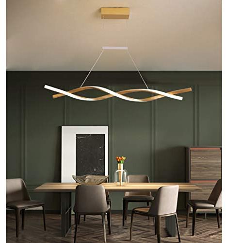 LED-pendellampa, guld, matbord, matsal, lampor, hänglampa, modern, dimbar, med fjärrkontroll, hängande lampa, vardagsrum, kökslampor, för kontor, soffbord, hotell, bar, dekoration, tak