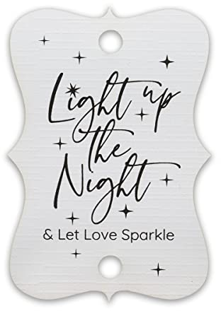 Summer-Ray Hochzeits-Wunderkerzenanhänger, leuchtet die Nacht und lässt die Liebe funkeln, Weiß, 50 Stück