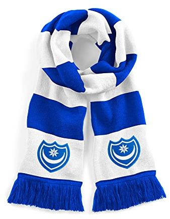 Portsmouth 1960s Retro Traditional Football Scarf Embroidered Logo
