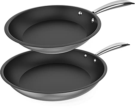 Cecotec Set de poêles Polka Classy 20-24 Bucket Set Steel. Diamètre 20-24 cm, acier inoxydable 18/10, revêtement antiadhésif, poignée rivetée, convient à tous les types de cuisines