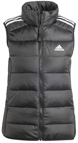 adidas Women's Essentials 3-Stripes Light Down Vest, Black, S