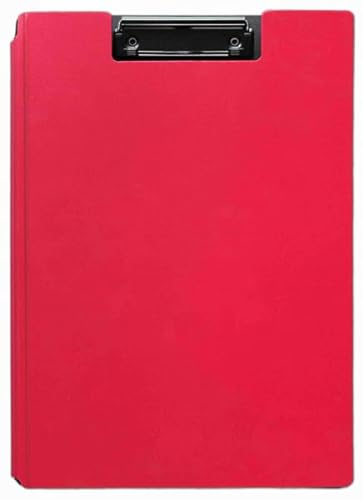 EXXO by HFP Klemmbrettmappe A4, 5 Stück, Schreibmappe, horizontal, extra stark, abwischbar, unzerbrechlich, Farbe: rot
