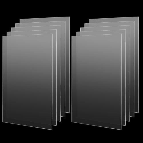 MANCHAP 10 A4 Acrylic Sheet, 210 x 297 x 2mm Clear Plastic Panel, Transparent Acrylic Board for Table Signs, Painting, Picture Frame