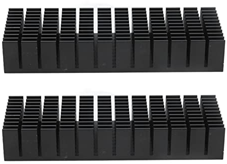 YWBL-WH Kühlkörper, Aluminium-Kühlkörper, Kühler, 2 Stück Kühlrippen, Aluminium-Leistungskühler, Schlitz-Kühlkörper-Kit für Elektronik, 120 X 40 X 20 Mm (Mit Selbstklebender Rückseite)