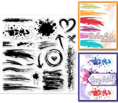 GLOBLELAND Tampons Transparents Peinture Taches pour DIY Scrapbooking Encre de éclaboussures Tampons Transparents Décoratifs Tampons en Silicone pour la Fabrication de Cartes