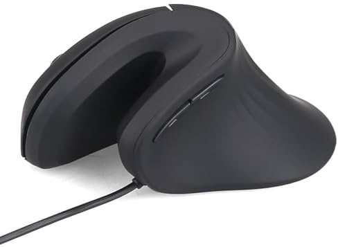 HXMJ- Ergonomic Vertical Mouse Wired,USB Corded Optical Mice,Silent Click,Right Handed-Black