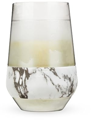 HOST Freeze - Tazza refrigerante XL in bicchiere refrigerante a doppia parete con gel congelante, 350 ml, set da 1, marmo