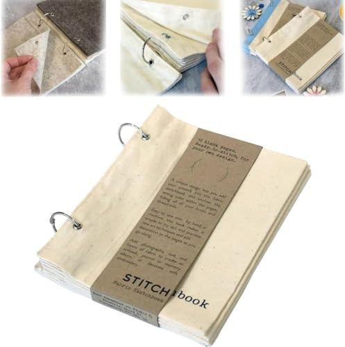 Blank Fabric Sketchbook, Blank Sketch Book, Sketchbook for Drawing, Handy Portable Blank Fabric Sketchbook, Art Journaling, for Linen Stitchbook for Drawing, Writing (A)