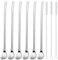 KOQAIIZ 6 pcs Métal Bombilla, Réutilisable Paille Acier Inoxydable Cuillère Filtrée, Bombilla avec 3 Brosses de Nettoyage, pour Yerba Mate & Boire