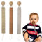 Moguri 3 Stück Schnullerkette Stoff Set, Schnullerband aus Baumwolle mit Holzclip für Jungen und Mädchen, Dummy Chain für Baby mit Beißring, Schnullerketten für Mam Schnuller(Grau, Beige, Braun)