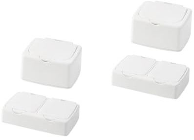 Uonlytech 2 Series Organizador De Botones Estaño Cubo De Basura Porta Hisopos Congelador Tapa Cajas Caso De Gadget Organizadores De Despensa Y Almacenamiento Papelera Mini 2 Piezas*2