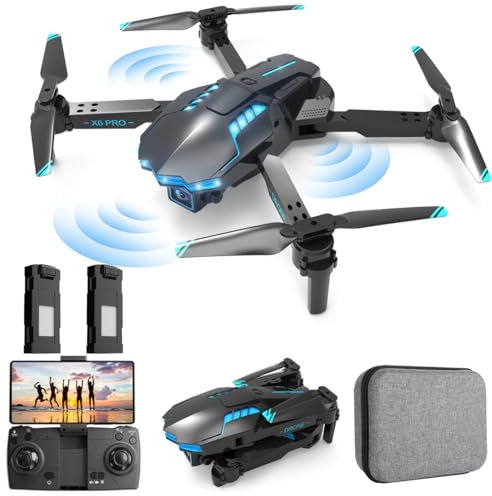 Dron con Camara1080P para Niños y Adultos, Drone FPV con 30min de Vuelo/Altitud Retención RC Quadcopter para Principiantes, Juguetes Regalo para Niños (Black)