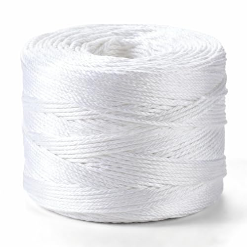 DWUENT 1.5mm/2mm Roman Blind Cord, 100M Cotton Core Braided Cord Soft Flexible White String with Fade-Resistant for Blinds, Crafts & Gift Boxes Non-Toxic Safety (2MM*100M Roll up)