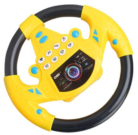 CLISPEED Backseat Steering Wheel Toy for Boys and Girls 360-degree Rotatable Simulated Driving Wheel Interactive Play Steering for Child Car Travel and Passenger Entertainment