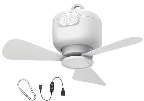 Lembeauty Ventilador De Dosel | Ventilador De Techo Para Autocaravanas Con Mando A Distancia Inalámbrico - Soporte Con Gancho Para Taller Garaje Dormitorio Patio Camping