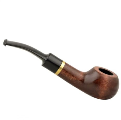 Mr. Brog Tobakspipa PERRY No. 36 av päronträ, böjd prinsessform, 9 mm filter, förkarboniserad förbränningskammare, handgjorda i Polen, 13,5 cm, ca 35 g, (valnöt)