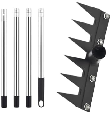 Herbicida largo | Rastrillo de malezas robusto de hierro con extractor de malezas largo y robusto con telescópico, para parterres y terrazas