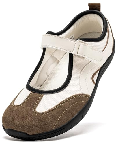 HOBIBEAR Zapatos planos Mary Jane para mujer, zapatos planos con puntera ancha, cómodos para caminar