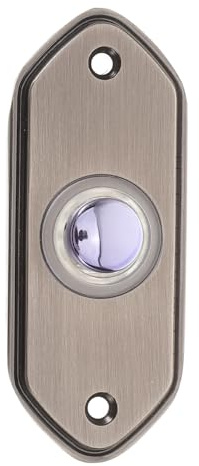 BUGUUYO Brass Doorbell Button - Retro Long Hexagon Door Bell Button - Traditional Brass Doorbell Switch Replacement for Indoor Wall Mount, Garage Door, Home or Store