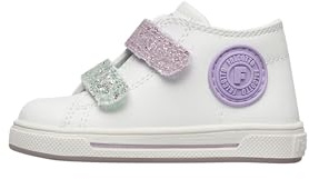 Falcotto Sneakers in Pelle e Tessuto, Bianco-Lilla- 23