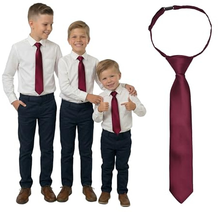 DonDon Corbata niño preatada y ajustable con clip 3 longitudes para pequeños, niños y adolescentes - ideal para bodas, bautizos y comuniones