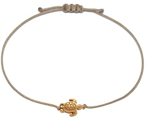 Selfmade Jewelry Armband Damen Schildkröte Handgemachtes Makramee-Armbändchen Größenverstellbar Inkl. Geschenk-Verpackung