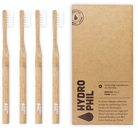 Hydro Phil sostenibile Spazzolino da denti in bambù naturale Confezione da mittelweich morbido