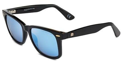 Clandestine - Gafas de Sol Unisex - Modelo Soho - Color Negro - Cristal Polarizado y Antirreflejante de Color Azul - Montura de Pasta - 142 mm x 50 mm