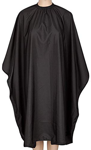 Iusmnur Barber Cape, Professional Hair Cutting Cape with Adjustable Metal Clip, Waterproof Haircut Salon Supplies for Hairdresser Styling & Home - 55 x 63 inches (Black)