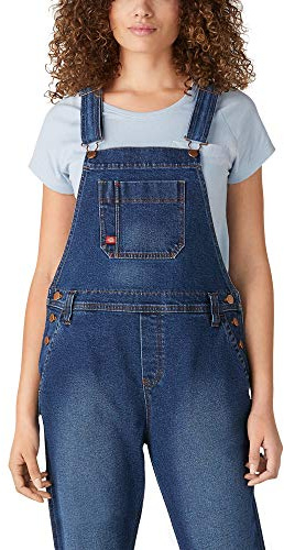 Dickies womens Boyfriend Bib Overall, Retro Stonewash, Medium US