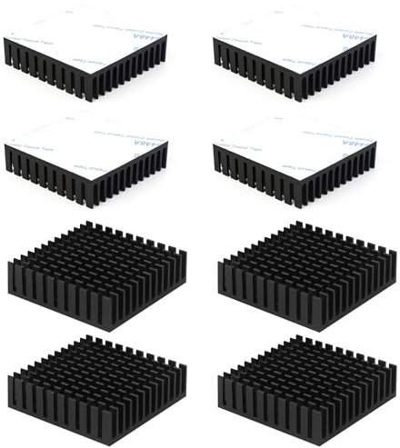 8 Stück Aluminium Kühlkörper Heizkörper Heatsink Kühlung Kühler Fin Wärmeleitfähigkeit des Kühlers Wärmeleitung Maßnahmen 40mm x 40mm x 11mm Kühlrippen Kühlkörper Kit für CPU PC Netzteile Geräte