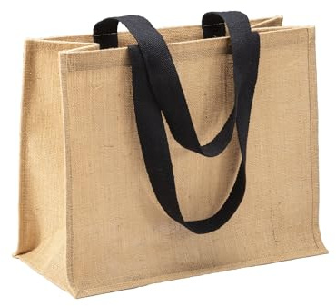 Bolsa de yute y algodón Material grueso de alta calidad natural orgánico muy espacioso, Yute-1, 45 X 35 X 22 CM