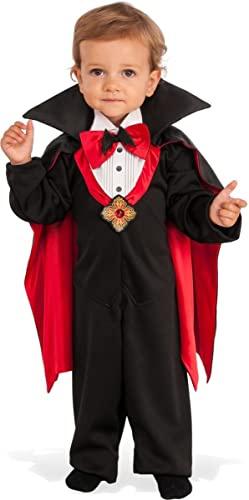 Rubies Costume Dracula per bambini, Abito con papillon rosso e mantello con alza-collo, Costumi halloween bambino, neonato, carnevale e compleanni