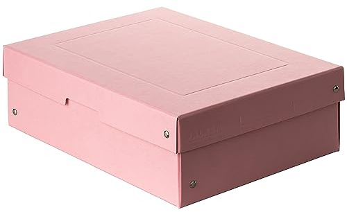 Original Falken PureBox Pastell. Made in Germany. 100 mm hoch DIN A4 pink. Aufbewahrungsbox mit Deckel aus stabilem Karton Vegan Geschenkbox Transportbox Schachtel Allzweckbox
