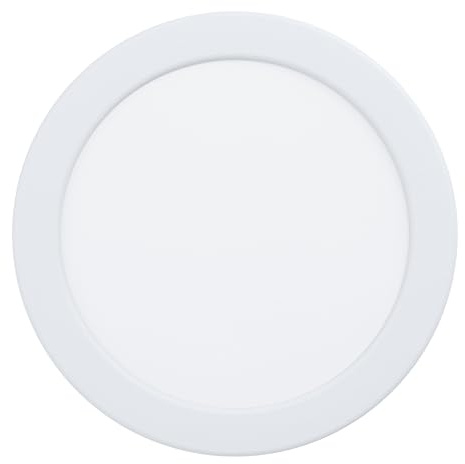Eglo Alange Foco empotrable led, lámpara de techo redonda fabricada en metal y plástico blanco, luz empotrable blanco cálido, diámetro de 16,6 cm