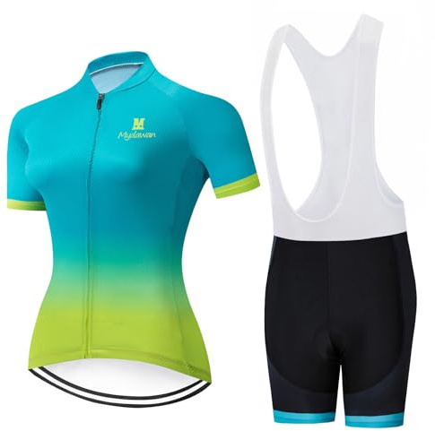 Conjunto Ropa Ciclismo Mujer Verano Maillot Ciclista Bici MTB Manga Corta