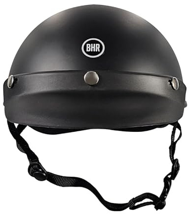 BHR Casco Lipari per Bici, Monopattino e Scooter Elettrici - A Scodella Vintage Omologato e Made in Italy - Per Bicicletta, MTB, BMX, Skateboard, Pattinaggio - Nero Opaco, S-M
