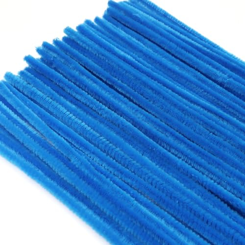 TOAOB Pfeifenreiniger Dunkelblau zum Basteln 100 Stück Chenilledraht Pfeifenputzer Lang 30 cm X 6mm Pipe Cleaner Basteln für DIY Handwerksprojekte