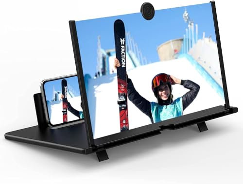 Bailonda Amplificador de Pantalla para movil 14 Pulgadas, Lupa para móvil 3D, HD Lupa Pantalla movil Adecuado para Ver películas y Videos en un teléfono（Negro
