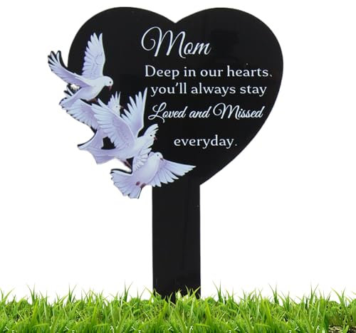 Marqueurs De Tombes pour Cimetières,Stèles Commémoratives Décorations De Cimetière pour Maman - Plaques Noires Imperméables Stèles De Souvenir Décorations De Cimetière pour Défunts, Papa Et Maman
