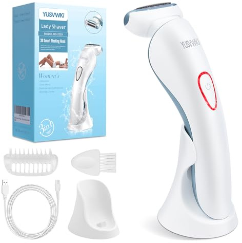 Rasoio da donna per zona intima, Cordless Wet and Dry Razor for Women, 3 in 1 Multifunzione, rasoio intimo da donna, per ascelle, gambe e zona bikini, rasoio bagnato e asciutto, ricaricabile tramite
